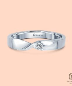 Alternative view of แหวนชาย Twist Band Single Diamond