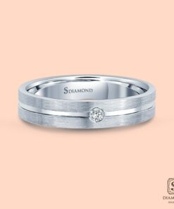 Alternative view of แหวนชาย Double Satin Striped Single Diamond