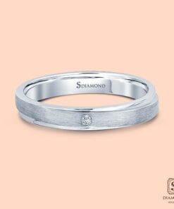 Alternative view of แหวนชาย Cross Satin Step Single Diamond Mini