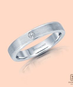 แหวนชาย Cross Satin Step Single Diamond Comfort