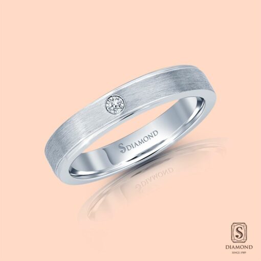 แหวนชาย Cross Satin Step Single Diamond Comfort