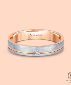 Alternative view of แหวนชาย Rose Gold White Satin Single Diamond