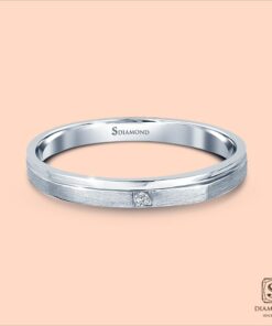 Alternative view of แหวนชาย Slim White Satin Single Diamond