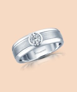Alternative view of แหวนชาย Smooth Brushed Center