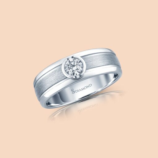 แหวนชาย Smooth Brushed Center - Image 2