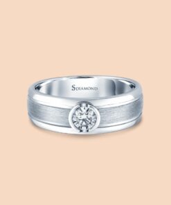 แหวนชาย Smooth Brushed Center