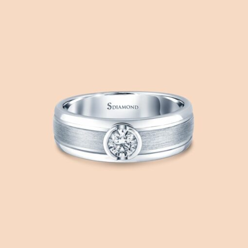 แหวนชาย Smooth Brushed Center