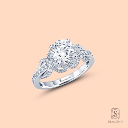 แหวนแต่งงาน Solitaire Double Twist